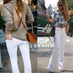 J Brand Lovestory White Flare Bell Bottom Jeans Size 26
